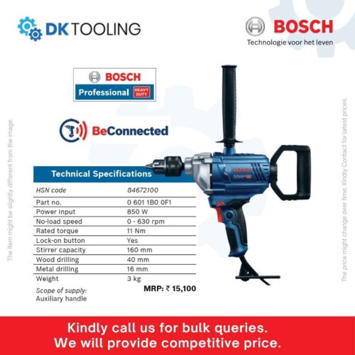 Bosch ROTARY DRILL GBM 1600 RE Professional 850W 2-in-1 Heavy-Duty Drill and Stirrer