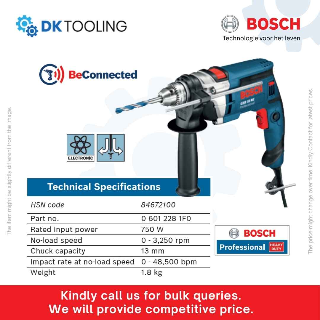 Premium Bosch Impact Drill GSB 16 RE Professional 750W 3-in-1 Hammer Drill