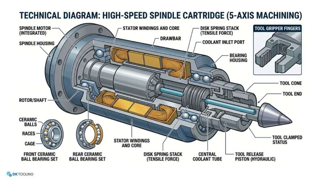 Technical Diagram High Speed Spindle Cartridge 5-axis machining